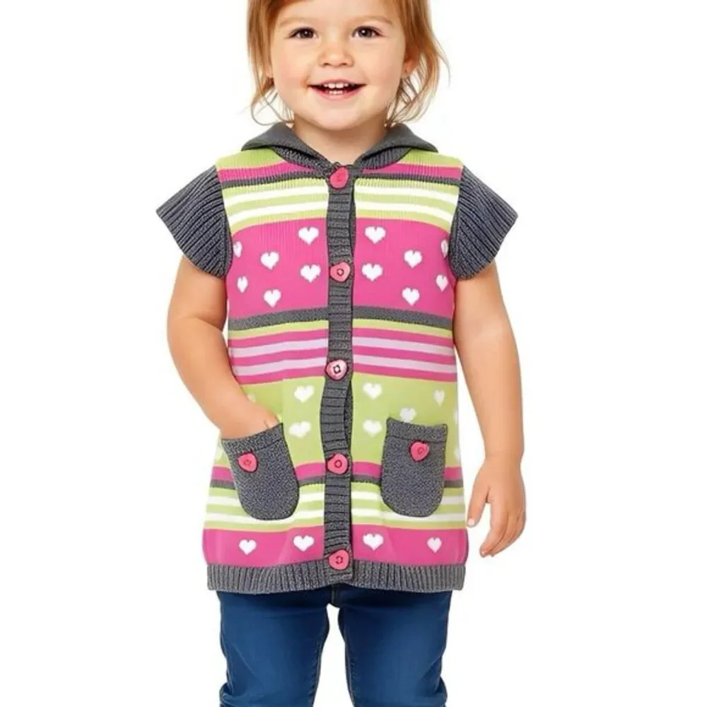 Gymboree Girls Sweater Size 3T Toddler Hearts Winter Christmas Cozy Comfy Baby